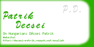 patrik decsei business card