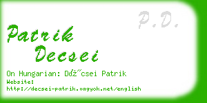patrik decsei business card
